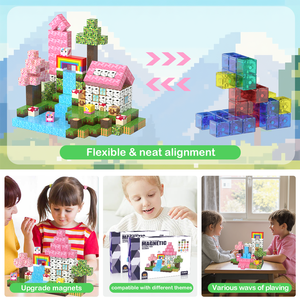 100Pcs Trẻ Em Của Xây Dựng Từ Khối Thân Cây Cảm Giác Quà Tặng Nam Châm Nhựa Trò Chơi Đồ Chơi Cho Cô Gái Bộ Bao Bì - Product Image 2