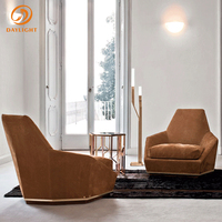 Fauteuil de loisirs de luxe en velours romain, style nordique, fait à la main, imitation couleur orange, ensemble pour le balcon