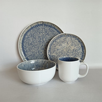 Dinner-Set Geschirrset Steinzeug Modernes Design mit Reaktivglasur
