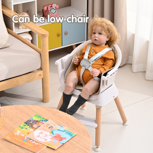 Nouvelle <span class=keywords><strong>chaise</strong></span> <span class=keywords><strong>haute</strong></span> pour bébé en <span class=keywords><strong>bois</strong></span> massif moderne avec <span class=keywords><strong>coussin</strong></span>, design portable, durable et dotée de fonctions de sécurité pour les repas - Product Image 3