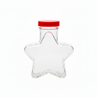 Bouteille en plastique PET transparente de 160 ml en forme d'étoile à 5 branches, qualité alimentaire, avec couvercle à vis, impression UV, pour bonbons, biscuits, bijoux - Vente en gros OEM