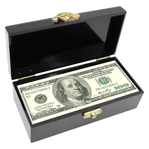 Custom Money Storage Holder Single Row Currency Organizer Tray Black Acrylic Lockable Cash Box