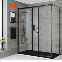 Portes de douche coulissantes sans cadre en verre trempé WANJIA sur mesure pour salle de bain