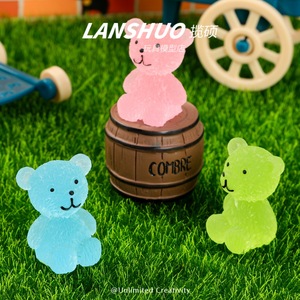 Figuras de Resina de Osos Brillantes en la Oscuridad, Estilo Arcoíris, para Manualidades, Decoración del Hogar, Joyería y Accesorios - Product Image 2