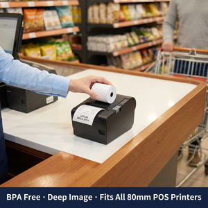 Rollo de Papel Térmico de 80 mm x 57 mm, 100% Pulpa de Madera Pura, Libre de BPA, para Impresora POS de Caja Registradora de <span class=keywords><strong>Supermercado</strong></span> - Product Image 6