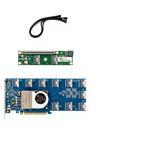 PLX88096 PCIe 4.0 DDR4 ATX การ์ดขยาย 10 พอร์ต X16 SFF8654 SATA การ์ดสวิตช์สำหรับเซิร์ฟเวอร์การขยาย GPU - Product Image 1