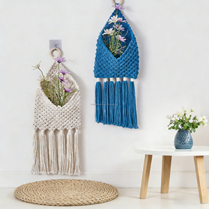 <span class=keywords><strong>Tapisserie</strong></span> murale en macramé en coton faite à la main, écologique, style bohème, avec poches <span class=keywords><strong>de</strong></span> rangement pour la décoration du salon, <span class=keywords><strong>de</strong></span> la <span class=keywords><strong>chambre</strong></span> à coucher - Product Image 1