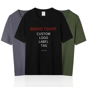 2022 Groothandel 100% Katoen Hoge Kwaliteit Custom Mannen T-shirt Bedrukken Uw Merk T-shirt Mannen Grafische Tees Shirt Vrouwen oversize