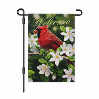 Drapeau de jardin personnalisé en polyester imprimé numériquement 12x18 double face, ensemble de drapeaux de bienvenue saisonniers pour l'extérieur avec mât