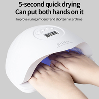 Lampe à ongles UV LED 80W à double source lumineuse, sécheuse de vernis à ongles, lampe à ongles à séchage rapide pour gel