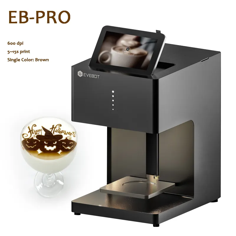 EVEBOT Hot Sale EB-Pro 3d Coffee Printing machine selfie Coffee Printer Inkjet DIY Edible Food Printer coffee latte art Machine