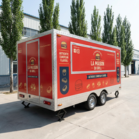 Remorque de restauration entièrement équipée pour la vente de glaces et de snacks, en acier inoxydable personnalisé, résistante à la rouille, pour usage extérieur, remorque à hot-dogs