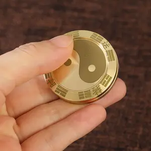 Mainan Remas Cina portabel Tai Chi Delapan Diagram logam Edc dewasa Fidget Coin Spinner Slider Fidget