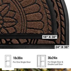 Semicircular <b>Door</b> Mat 30x18 Inches Non Slip Rubber Indoor Entrance Mat Modern Style Durable Front <b>Door</b> Mat Handmade - Product Image 2