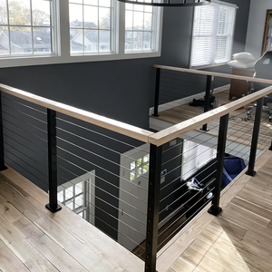 Système de garde-corps <span class=keywords><strong>en</strong></span> câble noir <span class=keywords><strong>en</strong></span> aluminium/acier inoxydable, <span class=keywords><strong>kit</strong></span> de balustrade <span class=keywords><strong>en</strong></span> câble métallique avec poteaux, quincaillerie extérieure pour escaliers, terrasses et balcons - Product Image 2