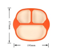 Produits pour bébés personnalisés, assiette carrée en silicone liquide bicolore, assiette à ventouse intégrée anti-chute pour les tout-petits, alimentation des nourrissons