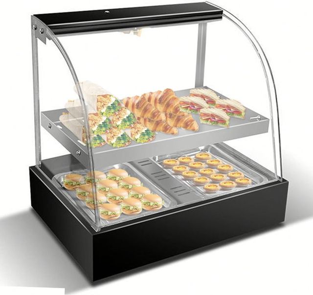 Restaurant Heated Display Cabinet Pie Warmer Hot Food Showcase Fried Chicken Food Display Warmer Warming Showcase