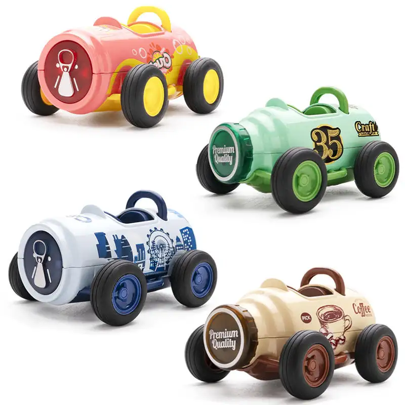 ダイキャストモデルビークル1/36ミニドリンクライトと音楽でカラフルな車のおもちゃ幼児のふり遊びのための慣性合金車のおもちゃ