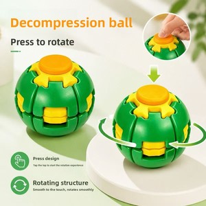 <b>Press</b>-and-Spin Decompression Ball Fingertip Puzzle Stress-Relief Toy Portable Plastic Must-Have for Youth Unisex - Product Image 2