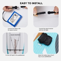 Lumière LED de paddleboard avec batterie rechargeable Système d'éclairage LED coloré avec sac de transport pour planche à pagaie SUP