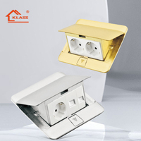 Approvisionnement d'usine vente chaude pop-up boîte de sol en alliage de cuivre/aluminium avec prise EU 4 gangs pour prise de sol de style russie/allemagne