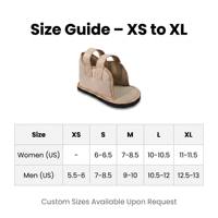 Chaussure de récupération en cuir facile à enfiler avec fermeture auto-agrippante et semelle EVA, conception ouverte pour fracture du talon, entorse du pied et hallux valgus