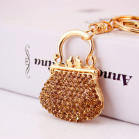 Porte-clés mini sac à main en strass scintillant, breloque de sac à dos en cristal étincelant avec fermoir cœur, cadeaux de Saint-Valentin