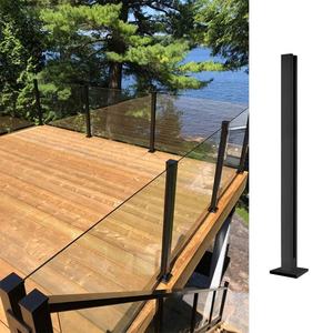 عمود درابزين زجاجي 40 في 42 في فولاذ مقاوم للصدأ لدرجات السلم والشرفة والعمود بتصميم بدون إطار - Product Image 1