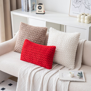 AmityFactory özel <span class=keywords><strong>45x45cm</strong></span> beyaz Polyester kare yumuşak yastık örtüsü ev otel noel dekoratif katı ev yastık kılıfları