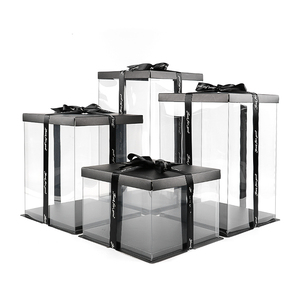 Hst rõ ràng trong suốt vuông Bánh hộp quà tặng sang trọng hộp thực phẩm lớp đám cưới sinh nhật đảng vòng trong suốt Cookie boxs - Product Image 1