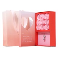 2026 Sabun Mandi Beraroma Bunga Baru 6 PCS Sabun Kelopak Bunga Mawar Sabun Bunga Mawar Merah Muda Hadiah Hari Valentine Hadiah Hari Ibu