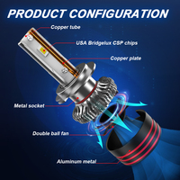 Conpex M8pro lampu depan mobil Led, bohlam lampu depan Canbus 120W 6000k 10800lm untuk lampu depan mobil