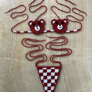 King Mcgreen Star Summer <span class=keywords><strong>Bikini</strong></span> 100% hecho a mano brasileño Crochet Heart traje de baño conjunto Sexy baño caliente ropa de playa trajes de baño personalizados - Product Image 1