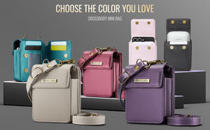 Funda Cartera Universal de Cuero CaseMe Z Flip con Correa Cruzada, Protector de Tarjetas RFID para Samsung <span class=keywords><strong>Buds</strong></span> 3 <span class=keywords><strong>2</strong></span> FE, Bolsa, Caja, Mini Bolsos - Product Image 6