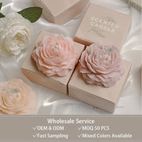 Bougies parfumées créatives en forme de pivoine pour 2026 – Idéales pour les fêtes, Thanksgiving, Pâques et la Fête des Pères