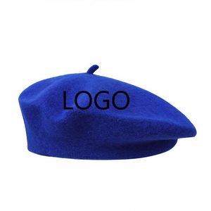 Wholesale <b>Wool</b> French Artist Beret <b>Cap</b> Winter Solid Hat for Women Girls Multiple Color - Product Image 1