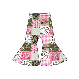 Abbigliamento per Bambine all'Ingrosso, Tessuto Morbido, Nuovissimo Elemento con Stampa Leopardata, Pantaloni a Zampa d'Elefante Personalizzati a Vita Alta per Bambine - Product Image 3