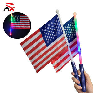 Новинка: Мини-флажок США для выборов с цифровой печатью на пластиковой основе и светодиодной подсветкой - Product Image 1