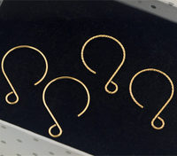 Crochets de boucles d'oreilles en fil de 14K Gold Filled, unis ou scintillants, en forme de point d'interrogation, pour femmes, accessoires de fabrication de bijoux DIY pour boucles d'oreilles permanentes