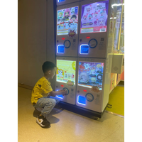 Distributeur automatique de mini-jouets Gacha compatible 110V/220V avec construction métallique, garantie 1 an, interface en anglais pour enfants