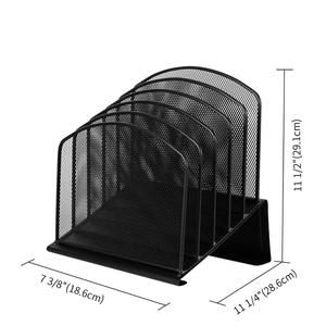 Organisateur <span class=keywords><strong>de</strong></span> fichiers <span class=keywords><strong>de</strong></span> <span class=keywords><strong>bureau</strong></span>, solide, en fil <span class=keywords><strong>de</strong></span> métal noir, maille, trieuse inclinée à cinq niveaux - Product Image 3