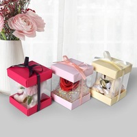 Boîte cadeau personnalisée pliable avec fenêtre transparente pour jouets, bonbons, fleurs, pour mariage, fête, emballage cadeau