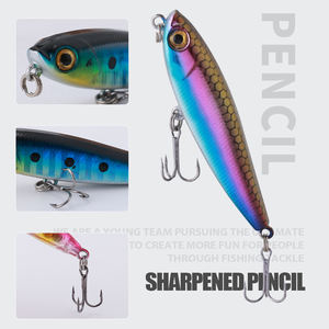 LUSHAZER Appât <span class=keywords><strong>de</strong></span> pêche 60mm 3.3g Crayon flottant <span class=keywords><strong>Leurre</strong></span> <span class=keywords><strong>de</strong></span> pêche <span class=keywords><strong>Surface</strong></span> Hard Bait Walk the Dog Topwater Bass Trout Pike <span class=keywords><strong>Stickbait</strong></span> - Product Image 2