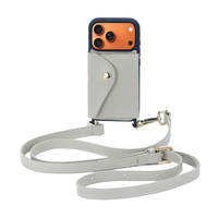 Étui de téléphone en cuir à bandoulière avec porte-cartes, étui portefeuille en cuir avec sangle réglable pour iPhone 17, étui de téléphone de luxe