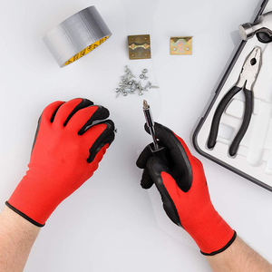 Chine usine anti-dérapant Guantes De <span class=keywords><strong>Latex</strong></span> enduit poignée ferme en caoutchouc enduit gants de travail froissé <span class=keywords><strong>Latex</strong></span> trempé gants de construction - Product Image 4