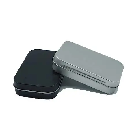 Wholesale square clamshell-type tin box golden silver black use for sweets wax candle or packaging of other products