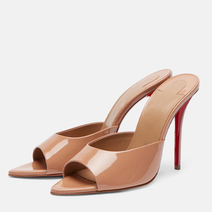 Sandali Estivi da Donna Taglie Grandi Fino al <span class=keywords><strong>44</strong></span> con Tacchi Alti e Sottili, Scarpe Sexy da Infilare per Abito con Tacco a Spillo, Punta Aperta e Affusolata, Sabot in Vernice - Product Image 4