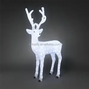 Sculptures d'animaux 3D en acrylique, nouvel arrivage de 10 cm, Motif de renne, lumière pour décoration de vacances