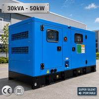 Grupo Electrógeno Diésel Silencioso Personalizado OEM de 30 kVA, 50 kW, Trifásico, 50 Hz/60 Hz, para Uso Industrial