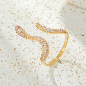 My Muyu Adjustable Luxury Snake <b>Ring</b> Micro Pave Animal Index <b>Finger</b> <b>Ring</b> Gift Jewelry - Product Image 4